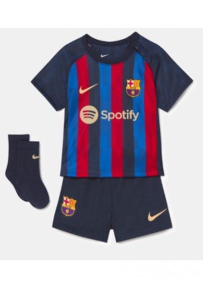 Fotbalové Dres Barcelona Frenkie de Jong #21 Dětské Domácí Oblečení 2022-23 Krátký Rukáv (+ trenýrky)